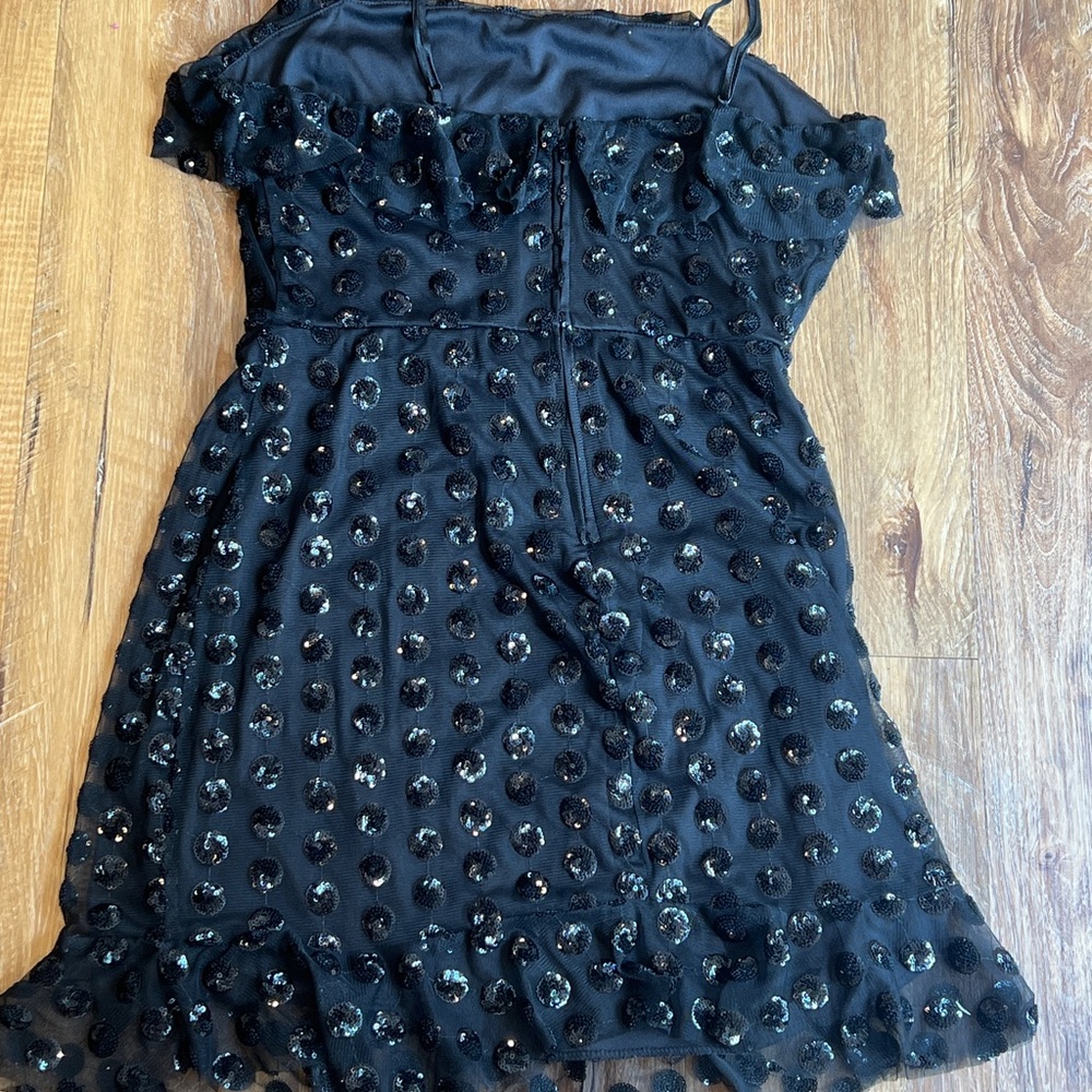 THREE PINK HEARTS Polka Dot Sequins Mini Party Dress (Size: XL) - Picture 4 of 10